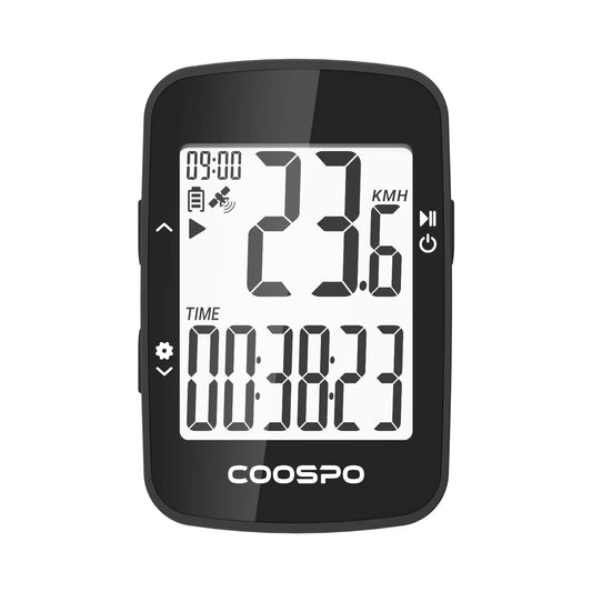 CooSpo Bike Computer Wireless, IPX7 Computer, 2.3 Inch Auto-Backlight Bicycle Speedometer,Max Speed Alarm GPS Tracker
